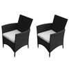 vidaXL Sedie da Giardino 2 pz in Polyrattan Nero