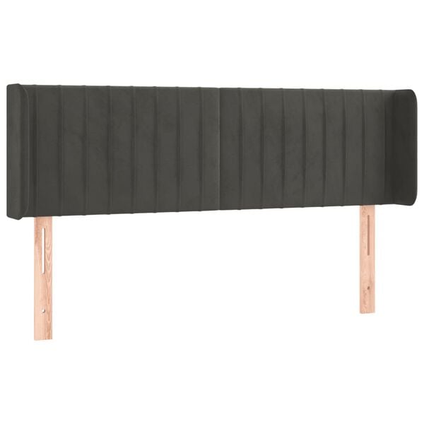 vidaXL Testiera a LED Grigio Scuro 147x16x78/88 cm in Velluto