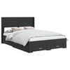 vidaXL Struttura del letto con stoccaggio e testata Nero 135 x 190 cm
