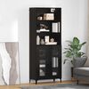vidaXL Credenza Rovere Nero 69,5 x 34 x 180 cm Legno multistrato