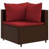 vidaXL Set Divani da Giardino 5 pz con Cuscini Marrone in Polyrattan