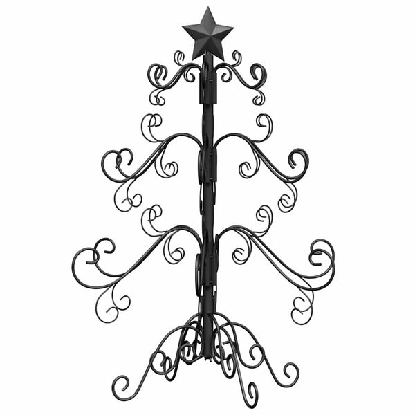 vidaXL Albero di Natale in metallo con supporto Nero 60 cm