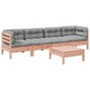 vidaXL Set Divani Giardino 5 pz Cuscini Legno Massello Abete Douglas