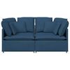 vidaXL Divano Modulare con Cuscini in Tessuto Blu
