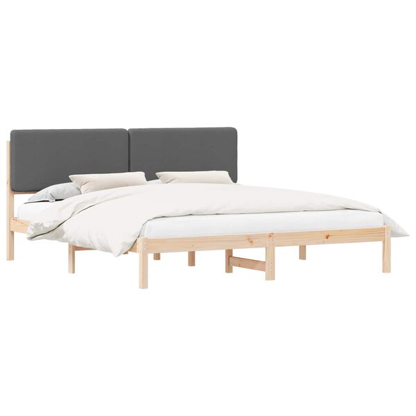 vidaXL Letto con Testiera Rivestita Grigio scuro 200 x 200 cm
