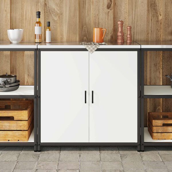 vidaXL Stoccaggio in cucina con porta Bianco 60 x 50 x 92 cm Acciaio
