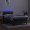 vidaXL Letto a Molle con Materasso e LED Grigio Scuro 100x200 cm