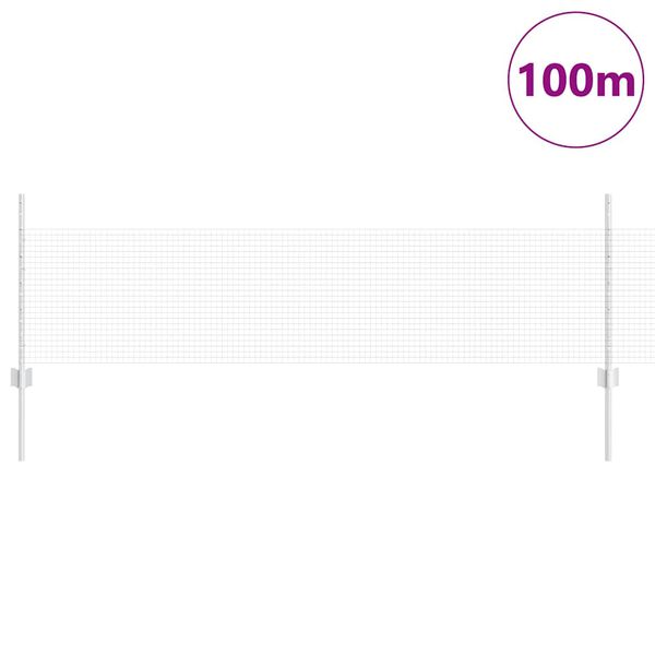 vidaXL Recinzione con Posto Argento 0,5 x 100 m Acciaio