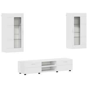 vidaXL Set mobile TV FLORIN 3 pz Bianco Legno ingegnerizzato