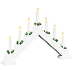 vidaXL Ponte con Candele di Natale 7 LED Bianco caldo 39.5 x 5 x 29 cm
