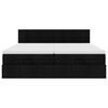 vidaXL Struttura Letto Pouf con Materassi Nero 180x200 cm in Tessuto