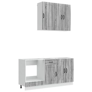 vidaXL Unit&agrave; Cucina KALMAR 5 pz Sonoma grigio Legno ingegnerizzato