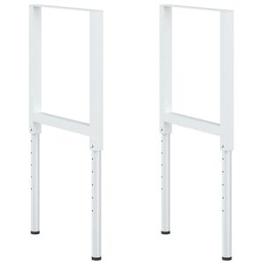 vidaXL Telai per Banco da Lavoro 2 pz in Metallo 55x(69-95,5) cm Grigi