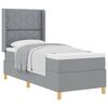 vidaXL Letto a molle con materasso Grigio chiaro 80 x 200 cm Tessuto