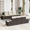vidaXL Set Divano da Giardino con cuscino 7 pcs Marrone polyrattan