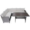 vidaXL Set Divani da Giardino 3 pz con Cuscini in Polyrattan Grigio