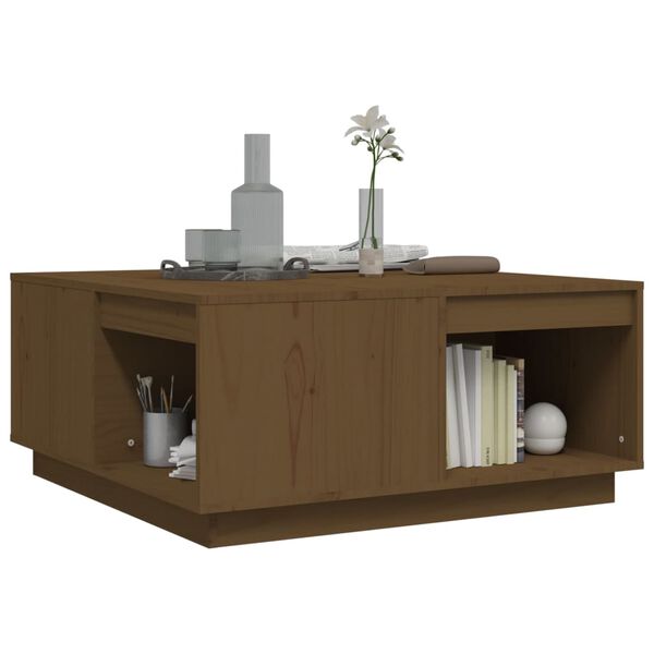 vidaXL Tavolino da Salotto ambra 80x81x36,5 cm Legno Massello di Pino