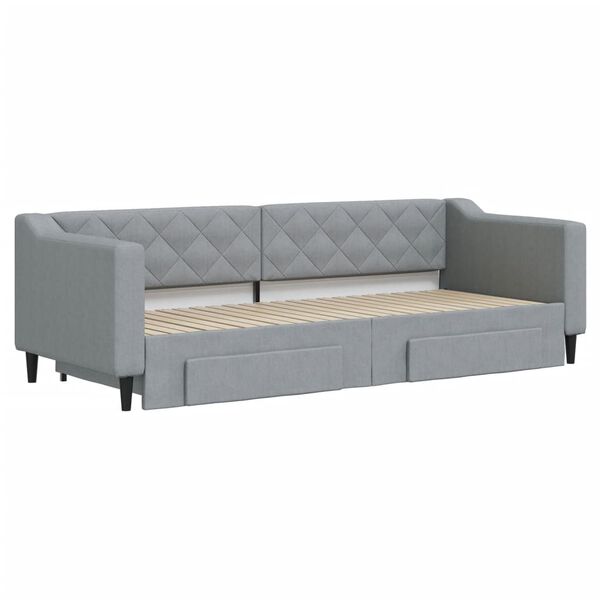 vidaXL Divano Letto Estraibile Cassetti Grigio Chiaro 80x200cm Tessuto