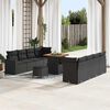 vidaXL Set Divano da Giardino 11 pcs Nero polyrattan
