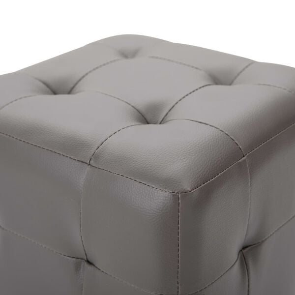 vidaXL Comodini 2 pz Grigio 30x30x30 cm in Similpelle