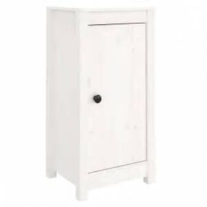 vidaXL Credenza Bianca 39x35x80 cm in Legno Massello di Pino