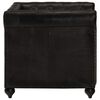 vidaXL Poltrona Chesterfield Nera in Vera Pelle