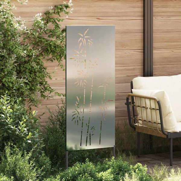 vidaXL Schermo per privacy in giardino Floreale Argento 50 x 140 cm