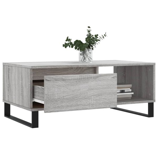vidaXL Tavolino Salotto Grigio Sonoma 90x50x36,5 cm Legno Multistrato