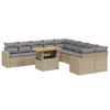 vidaXL Set Divani da Giardino 11 pz con Cuscini Beige in Polyrattan