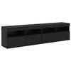 vidaXL Mobiletti TV da Parete 2 pz Rovere Nero Legno ingegnerizzato