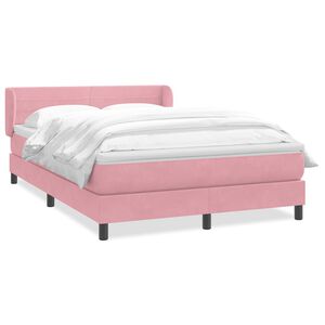 vidaXL Giroletto a Molle con Materasso Rosa 140x210 cm in Velluto