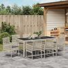 vidaXL Set da Pranzo per Giardino 9 pcs Grigio chiaro polyrattan