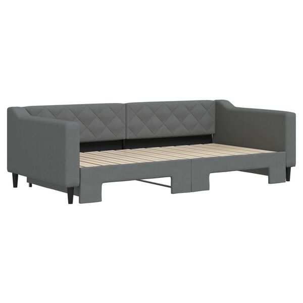 vidaXL Divano Letto con Letto Estraibile Grigio Scuro 100x200 Tessuto