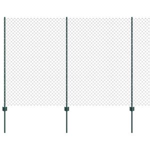vidaXL Recinzione a maglie con palo 10 x 1,5 m Verde Rete