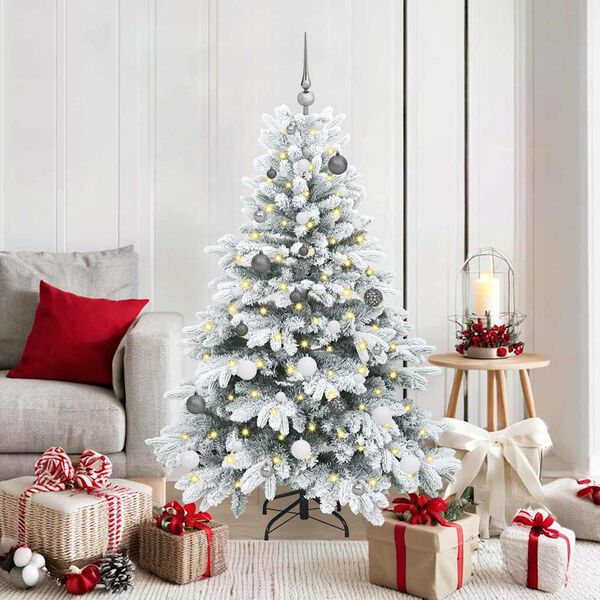 vidaXL Albero di Natale artificiale con 150 LED Bianco 150 cm PE e PVC