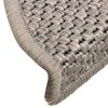 vidaXL Tappeti Adesivi Scale Aspetto Sisal 30 pz 56x17x3 cm Platino