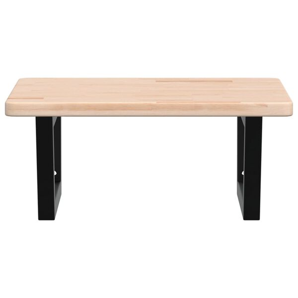 vidaXL Ripiano a Parete per Lavabo in Acciaio e Massello di Rovere