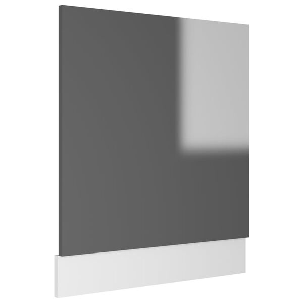 vidaXL Pannello Lavastoviglie “Lyon” Grigio Lucido 59,5x3x67 cm