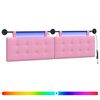 vidaXL Testiera sospesa Con luce LED Rosa Tessuto