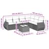 vidaXL Set Divani da Giardino con Cuscini 7pz Nero Polyrattan