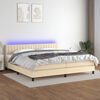 vidaXL Letto a Molle Materasso e LED bianco 200x200cm in Tessuto