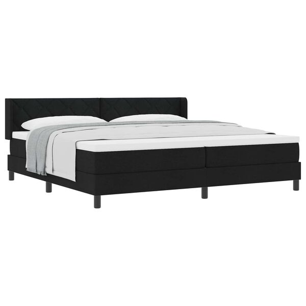 vidaXL Letto a molle con materasso Nero 200 x 200 cm Poliestere