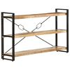 vidaXL Libreria a 3 Ripiani 140x30x80 cm in Legno Massello di Mango