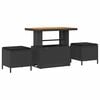 vidaXL Set da Pranzo per Giardino 3 pz Nero polyrattan