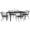vidaXL Set da Pranzo per Giardino 5 pcs Nero polyrattan