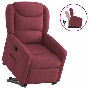 vidaXL Poltrona Alzapersona Reclinabile Rosso Vino in Tessuto