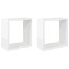 vidaXL Mensole Parete a Cubo 2 pz Bianco Lucido 30x15x30 cm