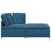 vidaXL Divano Modulare con Poggiapiedi e Cuscini in Velluto Blu