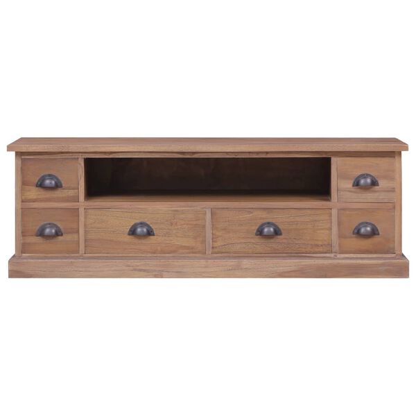 vidaXL Mobile Porta TV 120x30x40 cm in Legno Massello di Teak
