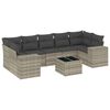 vidaXL Set Divano da Giardino 8pz con Cuscini Grigio Chiaro Polyrattan
